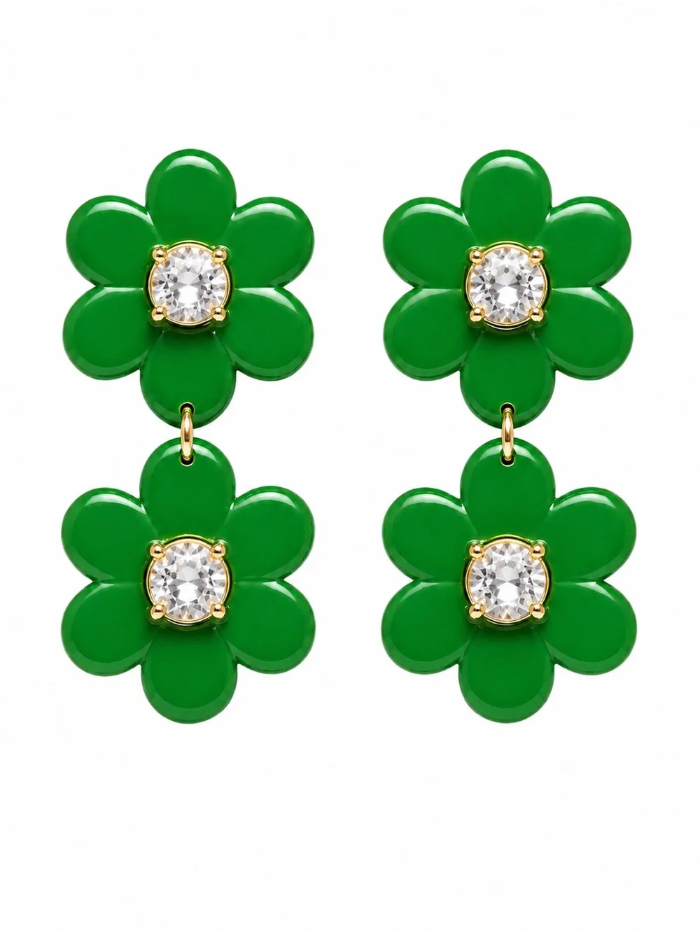 Kate Spade Green Daisy Crystal Drop Earrings NWT Box Gift Bag Target